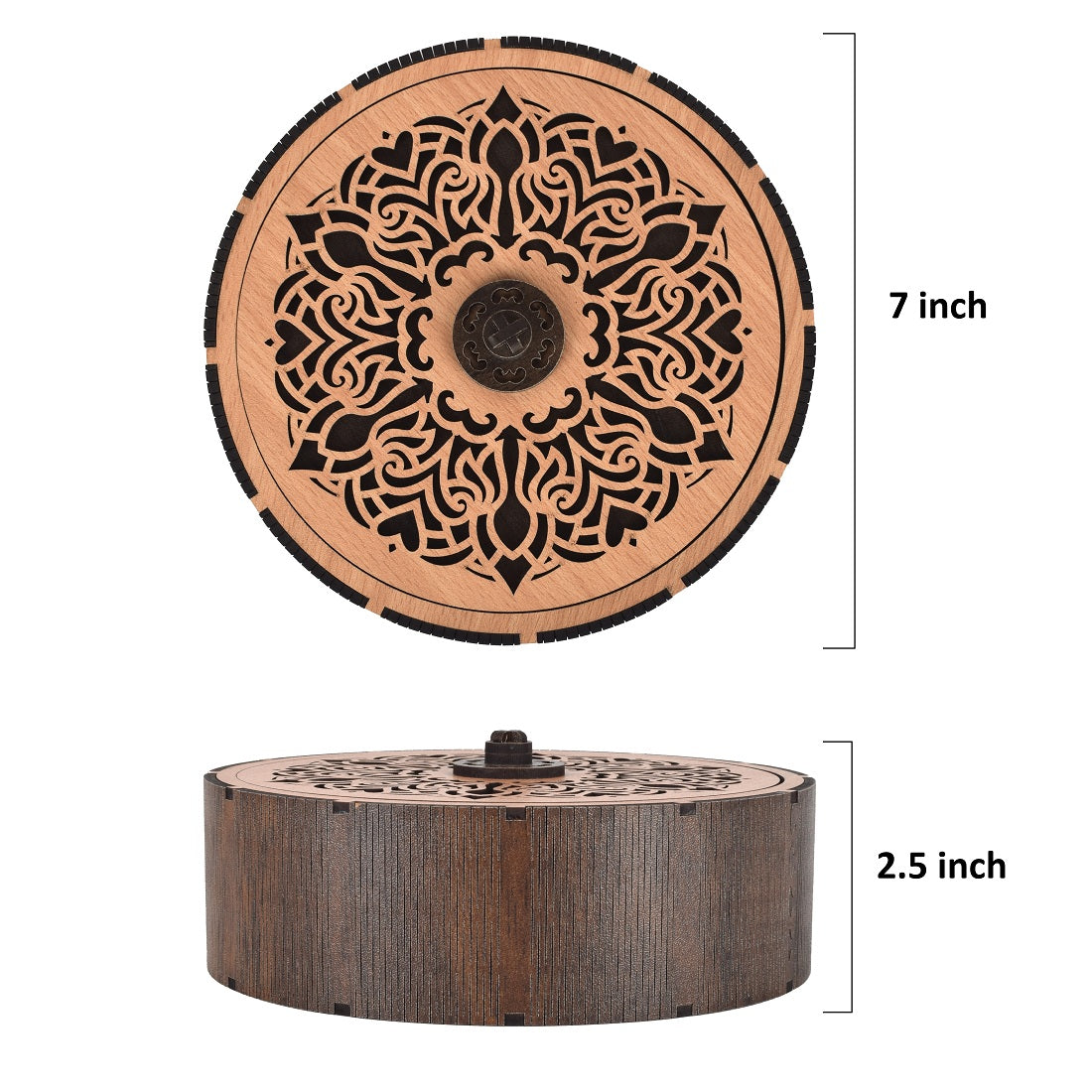 Handmade Wooden Dry Fruit Box – Round