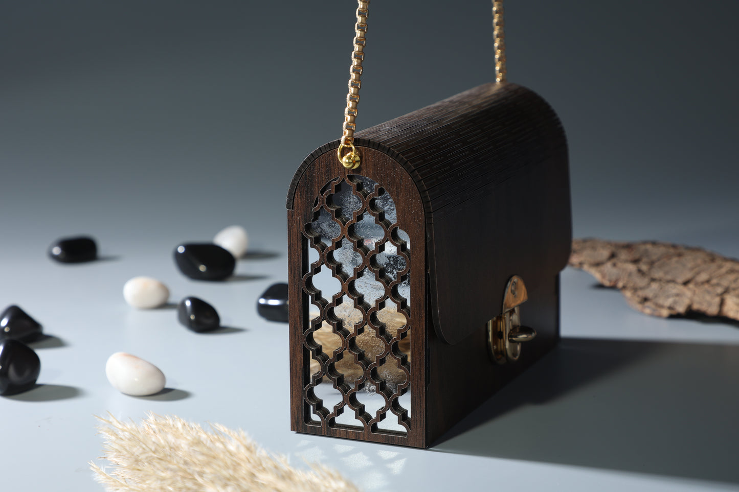 VIntage Dark Wooden Purse