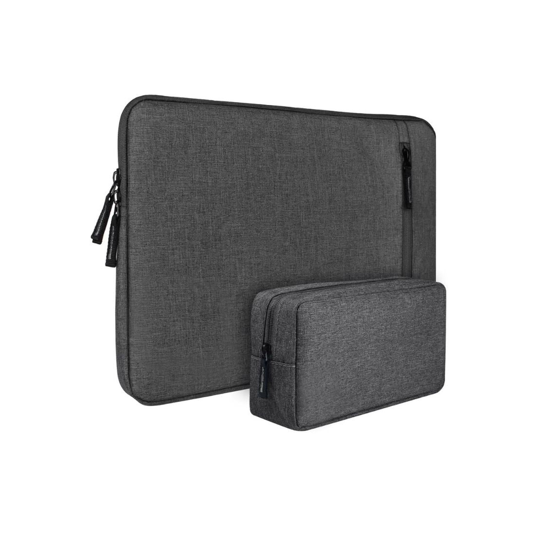 Premium Grey Laptop Sleeve & Organizer Pouch Set