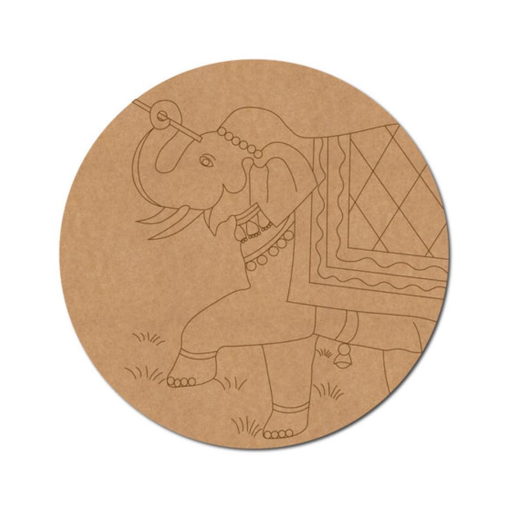 73.Elephant-Pre-Marked-Round-MDF-Design