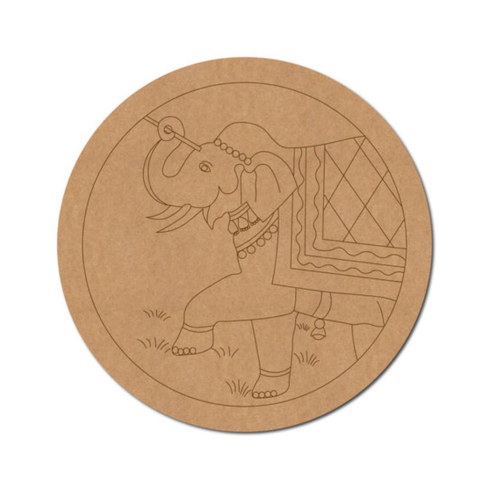 76.Elephant-Pre-Marked-Round-MDF-Design