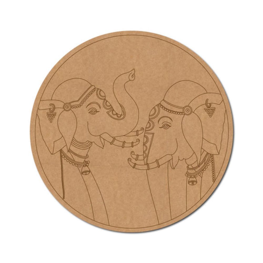 75.Elephant-Pre-Marked-Round-MDF-Design