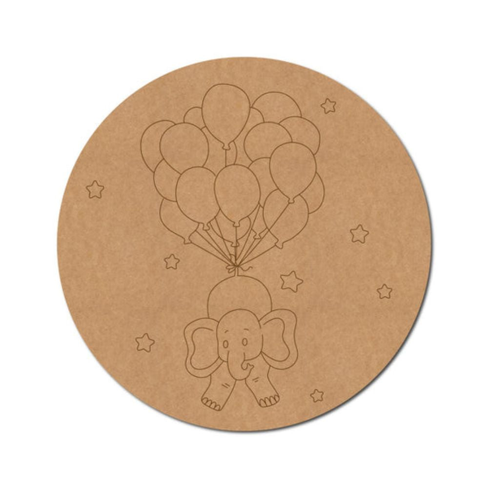 72.Elephant-with-Balloons-Pre-Marked-Round-MDF-Design