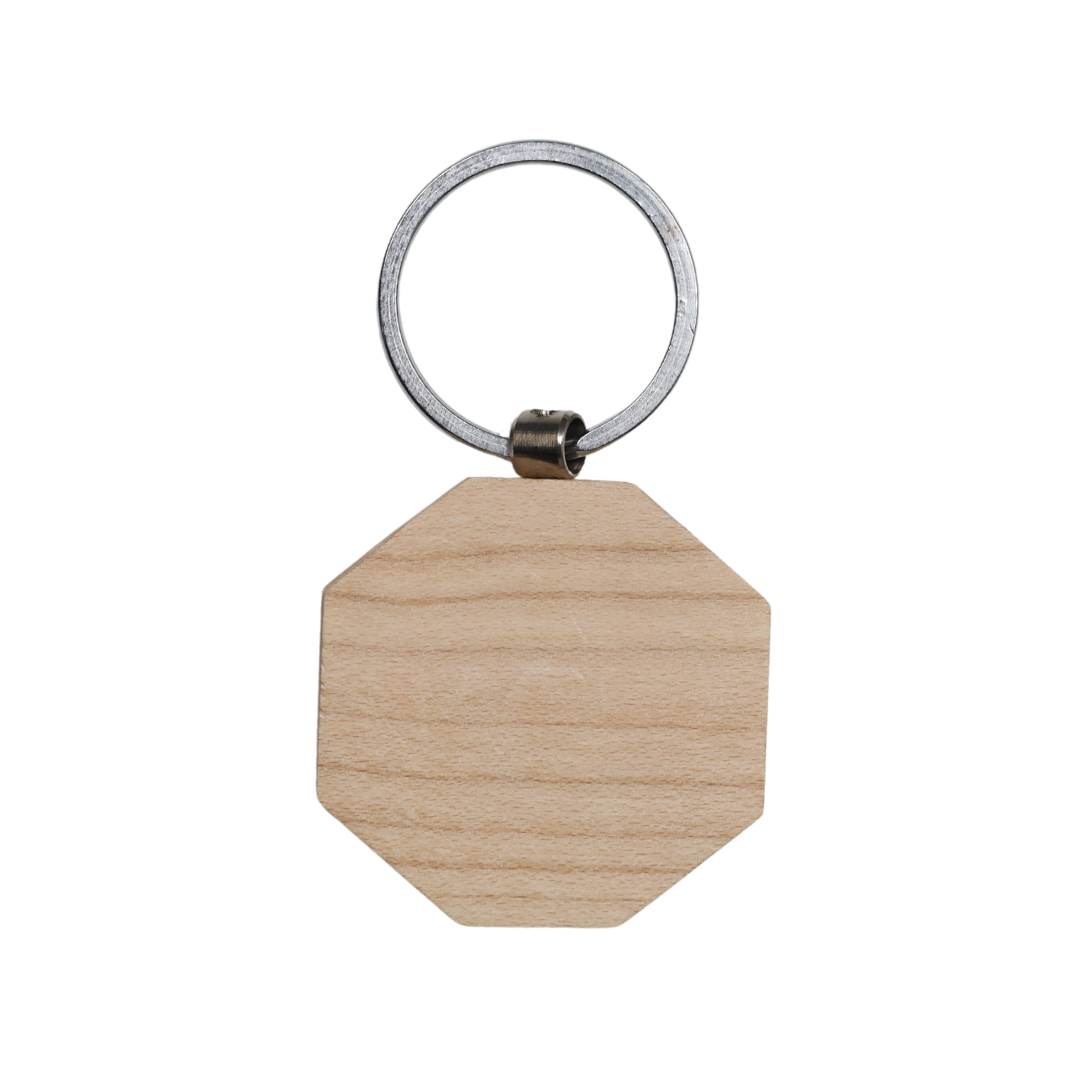 Hexagon Shape Wooden MDF Keychain Bases - set of 3 pcs