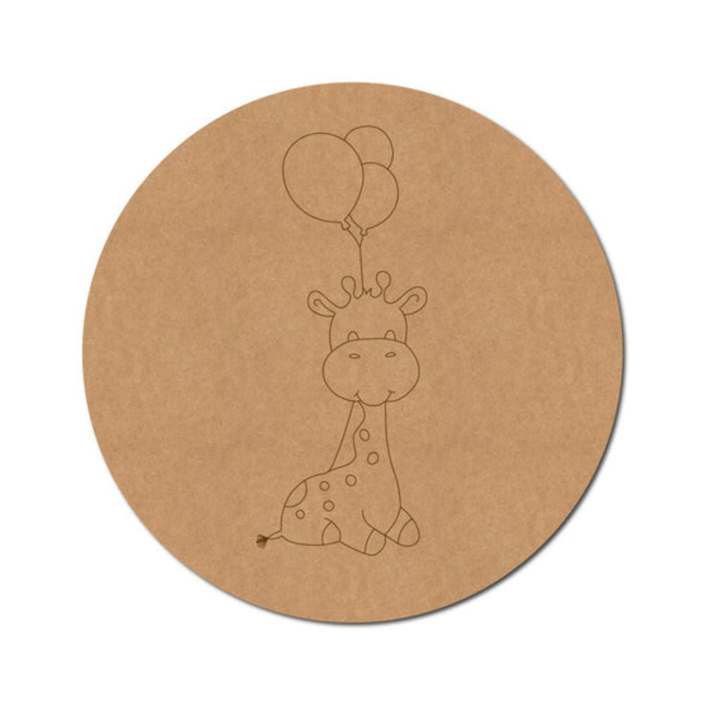 55.Giraffe-With-Balloons-Pre-Marked-Round-MDF-Design