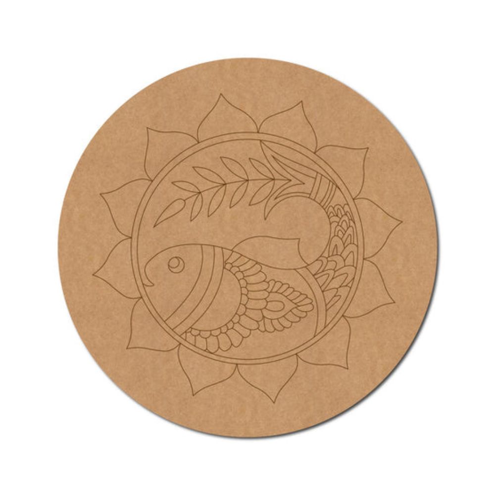 33.Madhubani-Fish-Pre-Marked-Round-MDF-Design