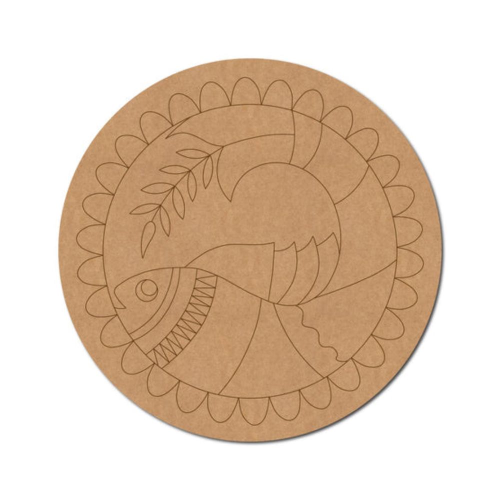 32.Madhubani-Fish-Pre-Marked-Round-MDF-Design