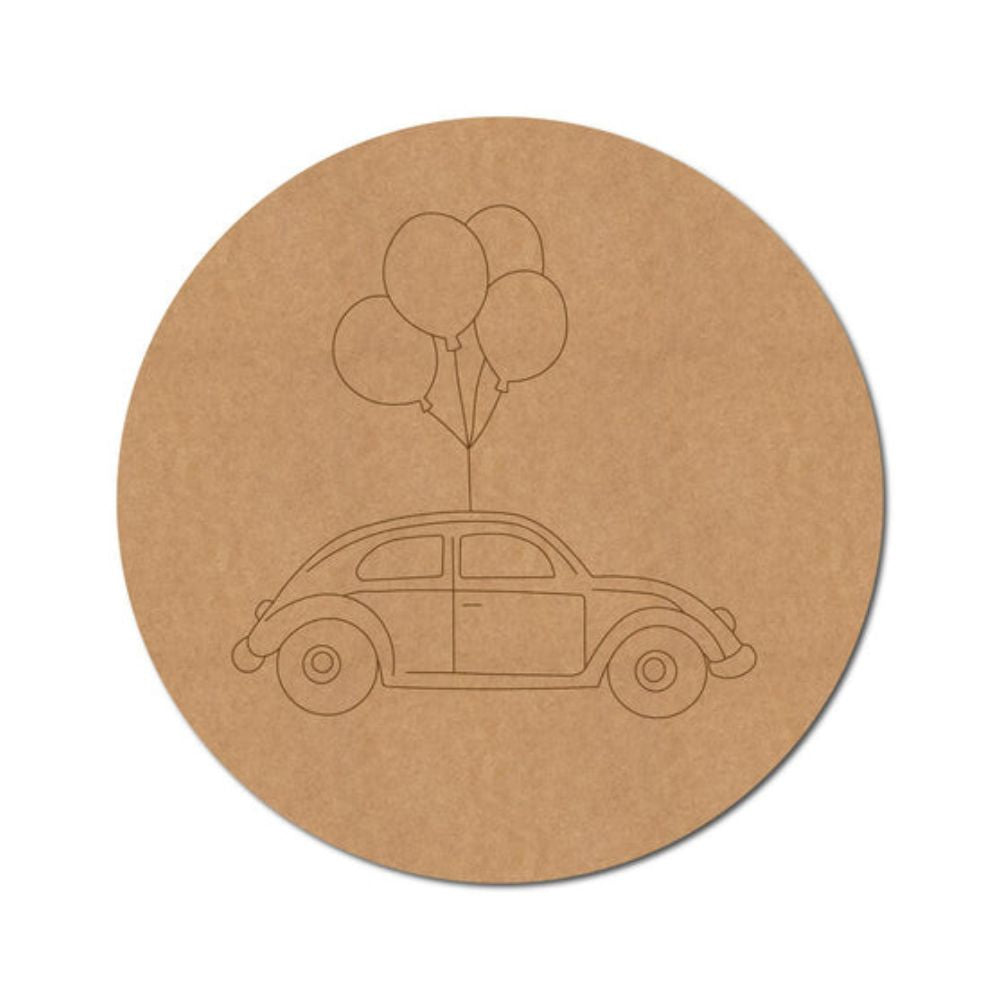 81.Car-With-Balloons-Pre-Marked-Round-MDF-Design