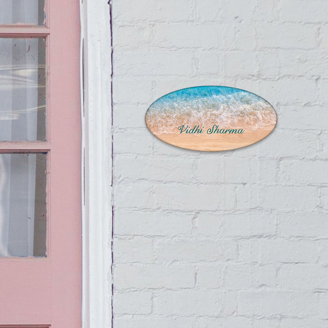 Soft Wave Ocean Home Name Plate