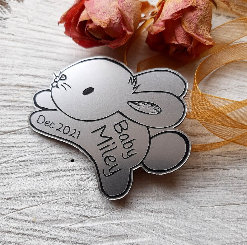 Personalized Customized With Acrylic Name Cutting, Rabbit