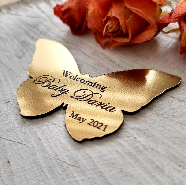 touch of love to your special day with these personalized name butterfly shape tags