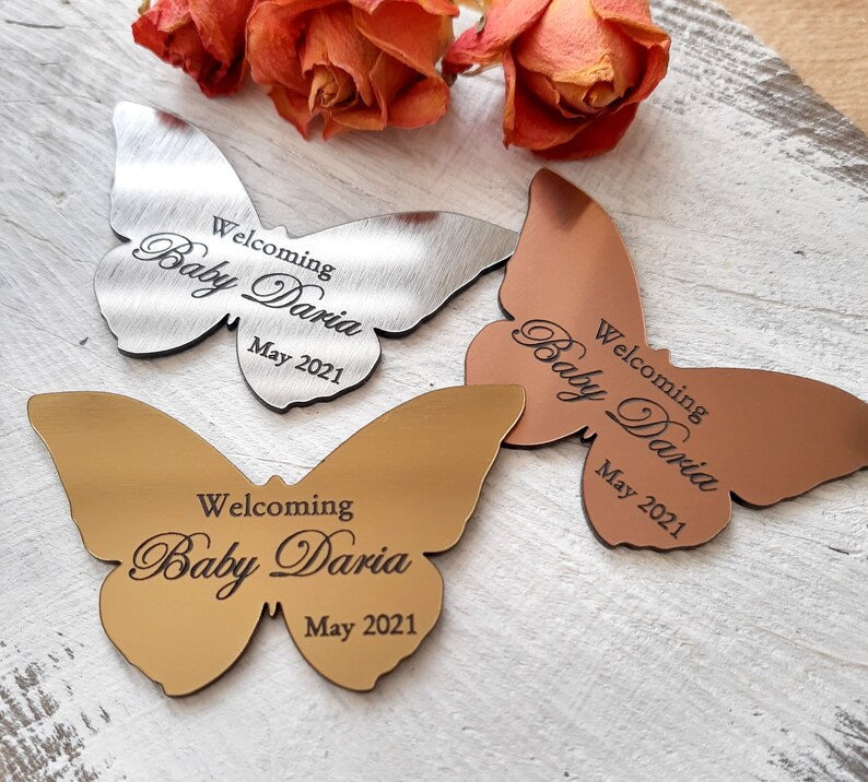 Add Whimsy to Your Celebration with Our Butterfly Acrylic Mirror Tags