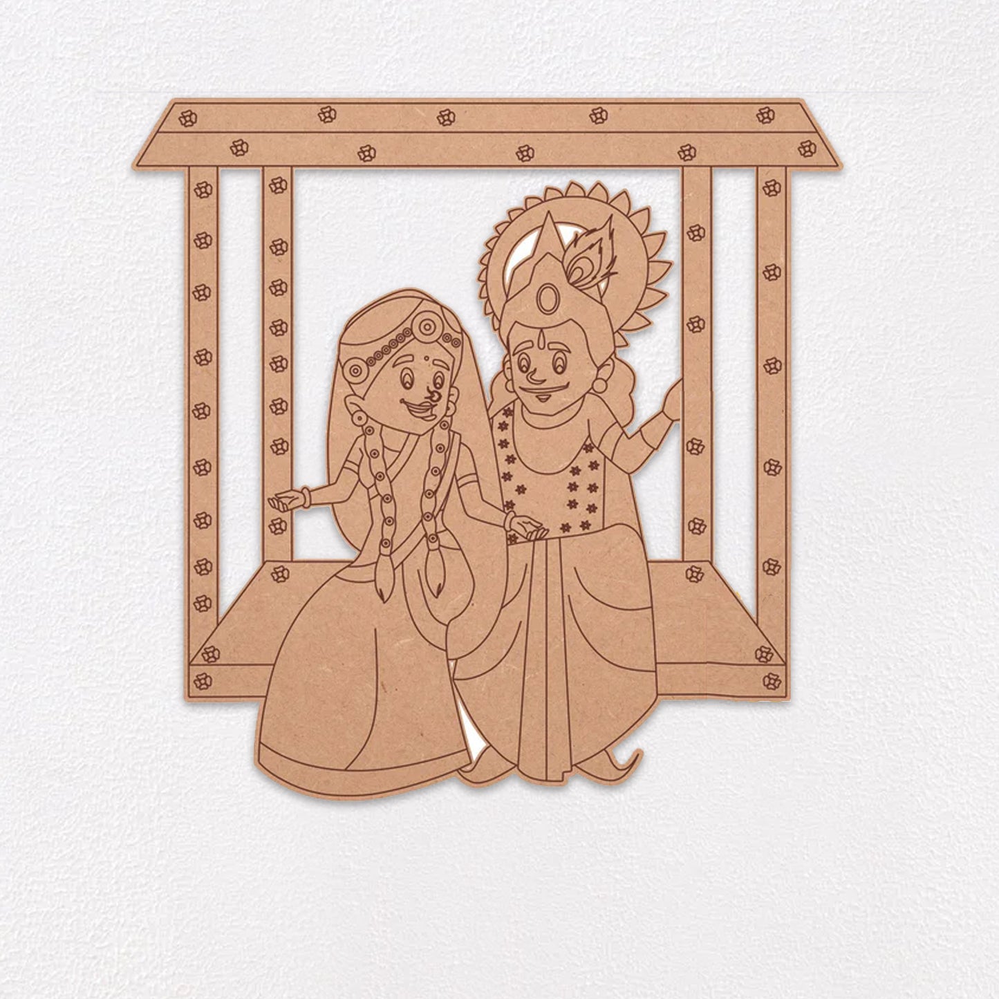05 Shree Krishna And Radha Sitting On Swing Pre-Marked Cutout