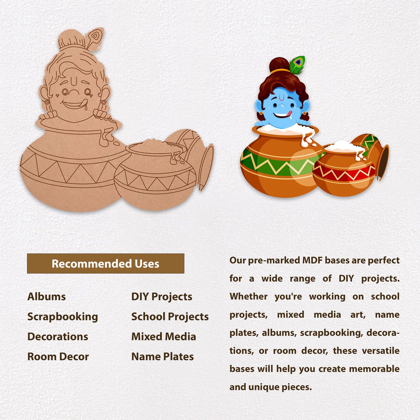 15 Krishna Eating Butter Pre-Marked Cutout