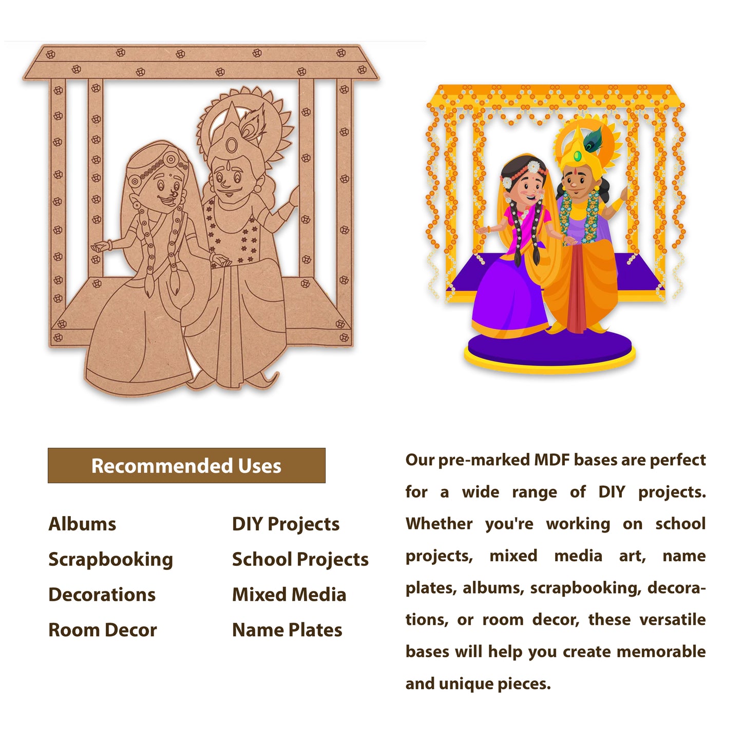 05 Shree Krishna And Radha Sitting On Swing Pre-Marked Cutout