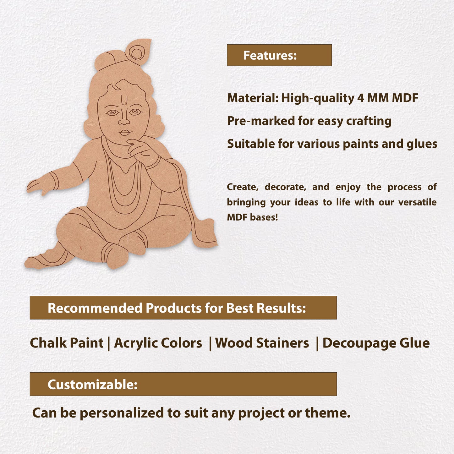 20 Baby Krishna Pre Marked Cutout