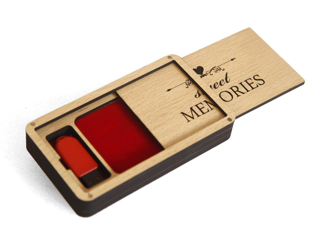 Wooden Pen Drive Organizer Box