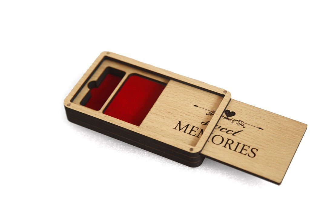Wooden Pen Drive Organizer Box