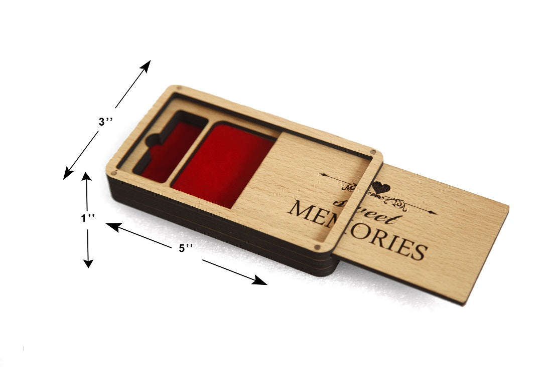 Wooden Pen Drive Organizer Box