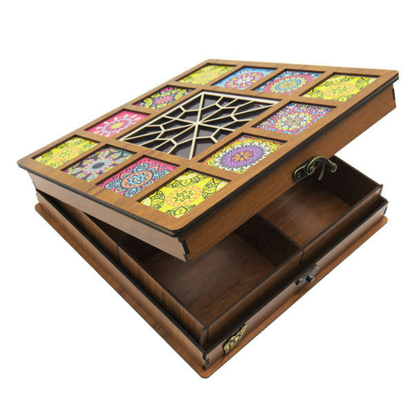 d box 001 Wooden Tea Bag Organizer Box with Chest