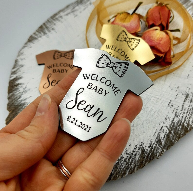 different types of baby announcements with acrylic names