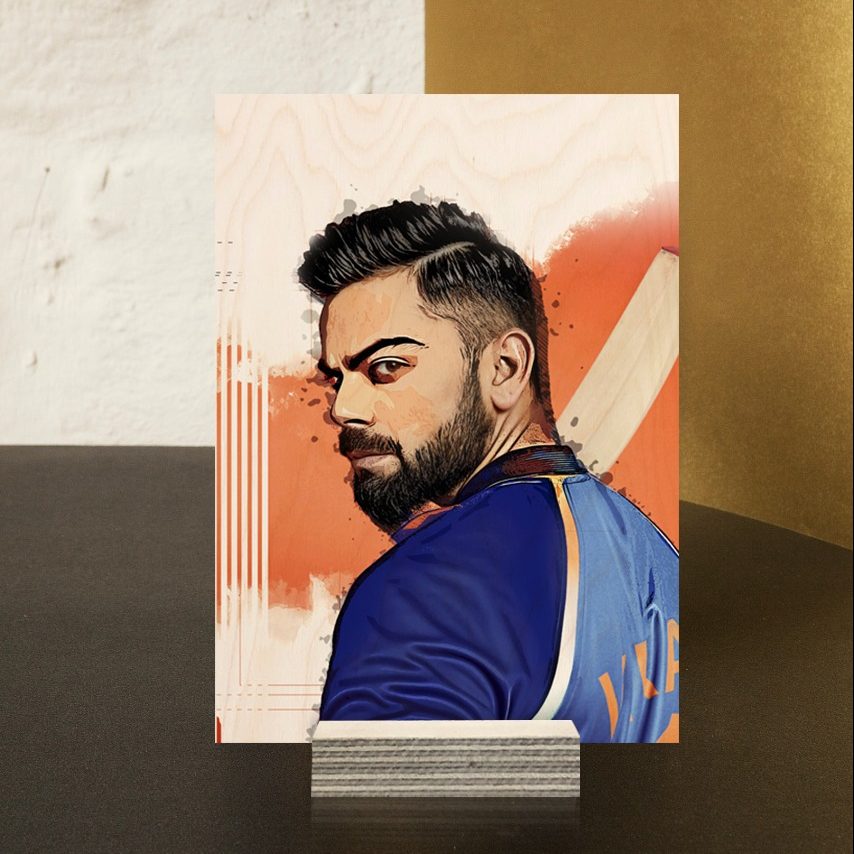 Virat Kohli Wood Print