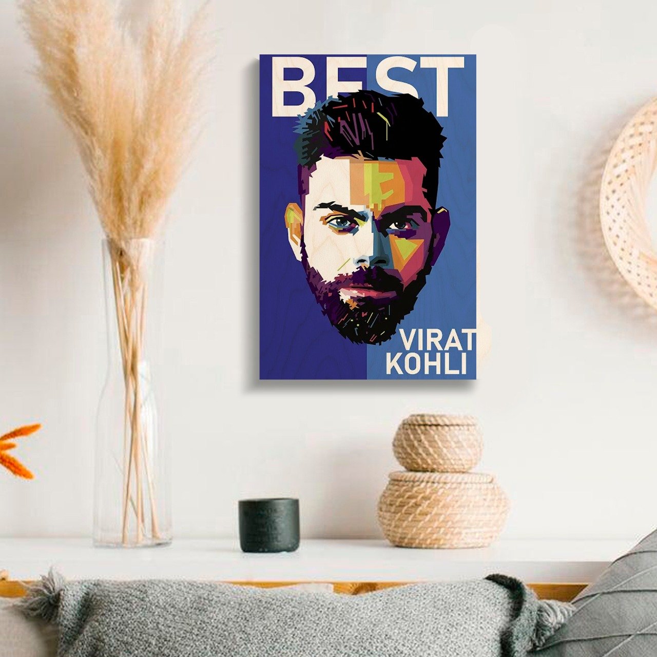 Virat Kohli WPAP Wood Print