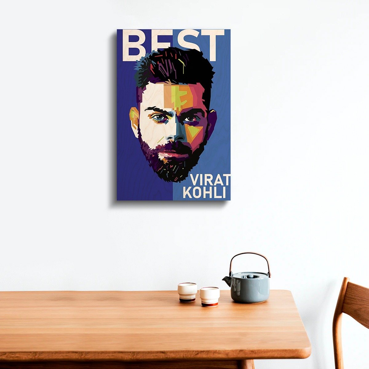 Virat Kohli WPAP Wood Print