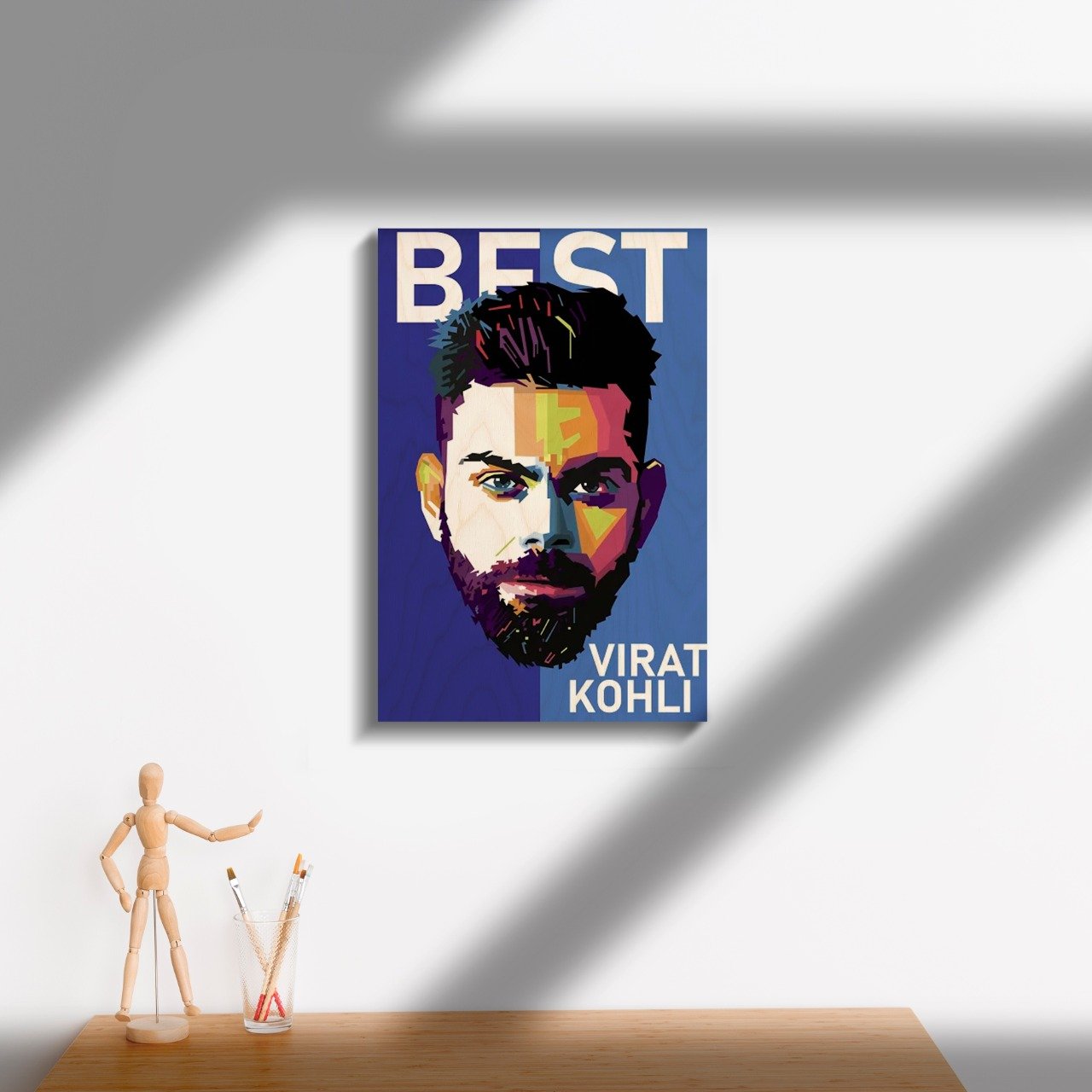 Virat Kohli WPAP Wood Print