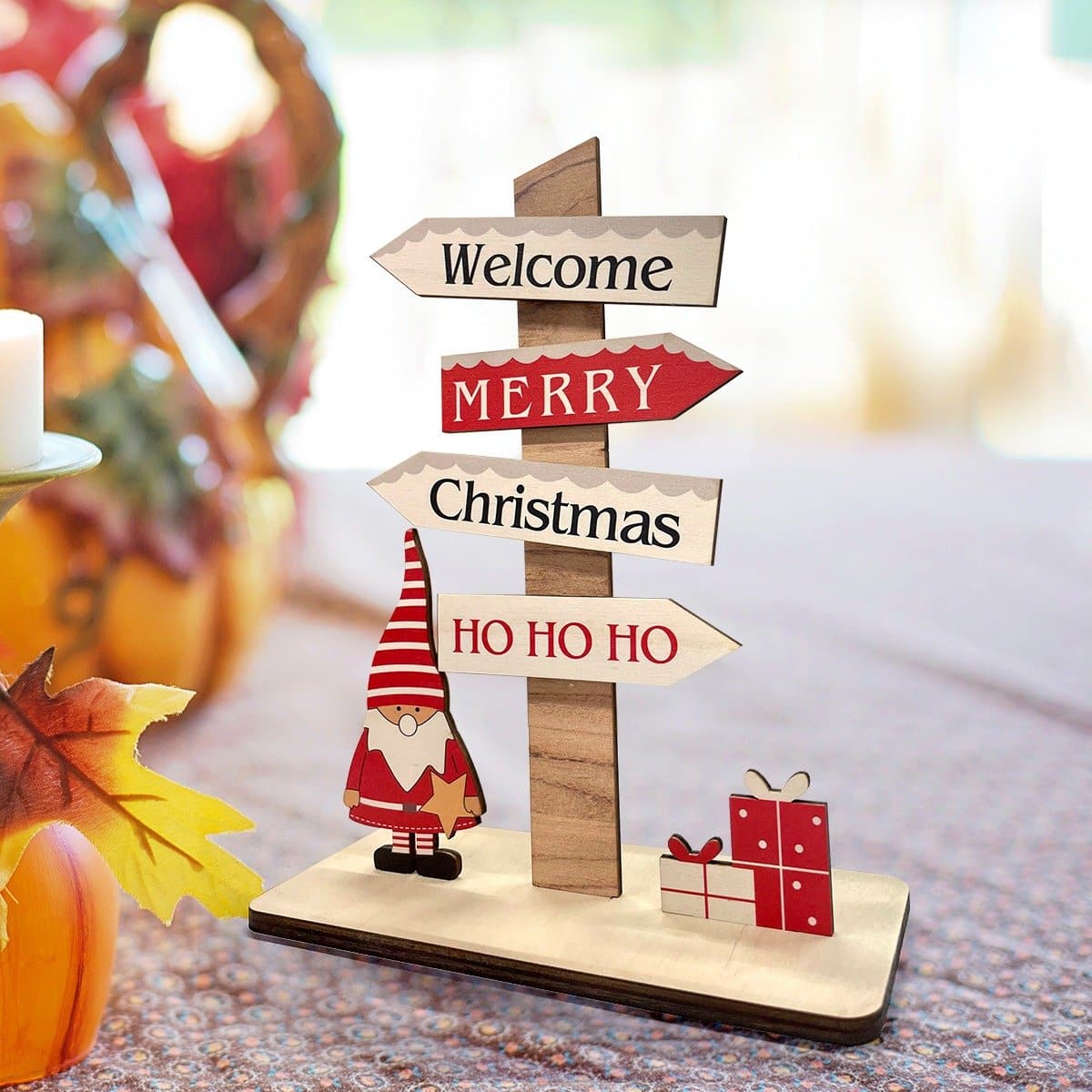Wooden Christmas Table Decor