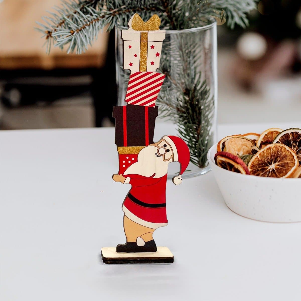 Wooden Christmas Table Decor