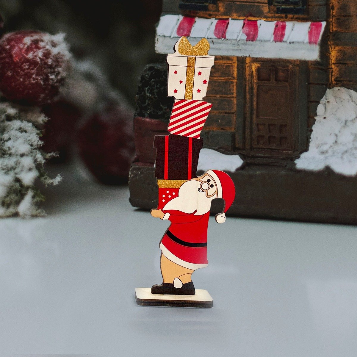 Wooden Christmas Table Decor