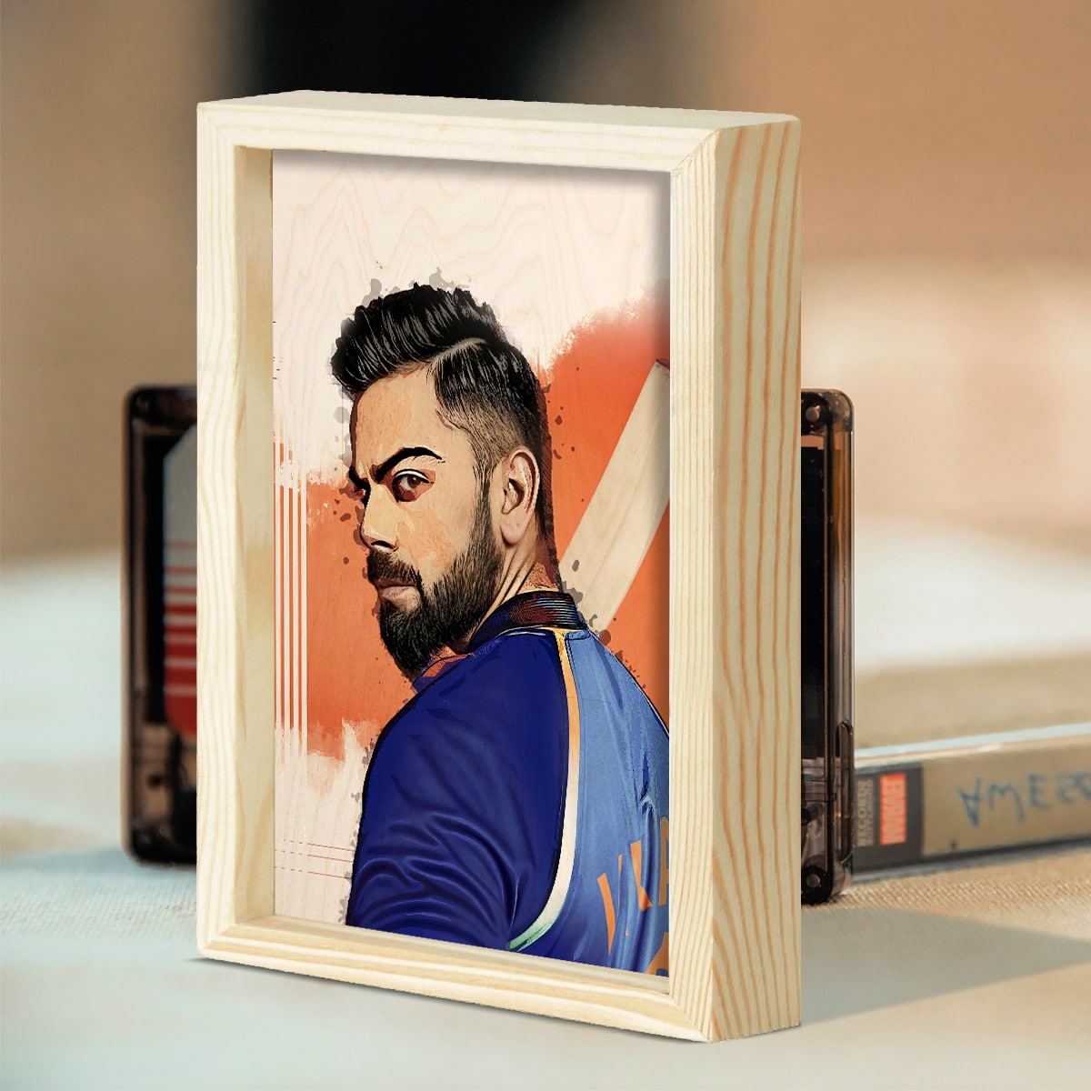 Virat Kohli Wood Print With Frame