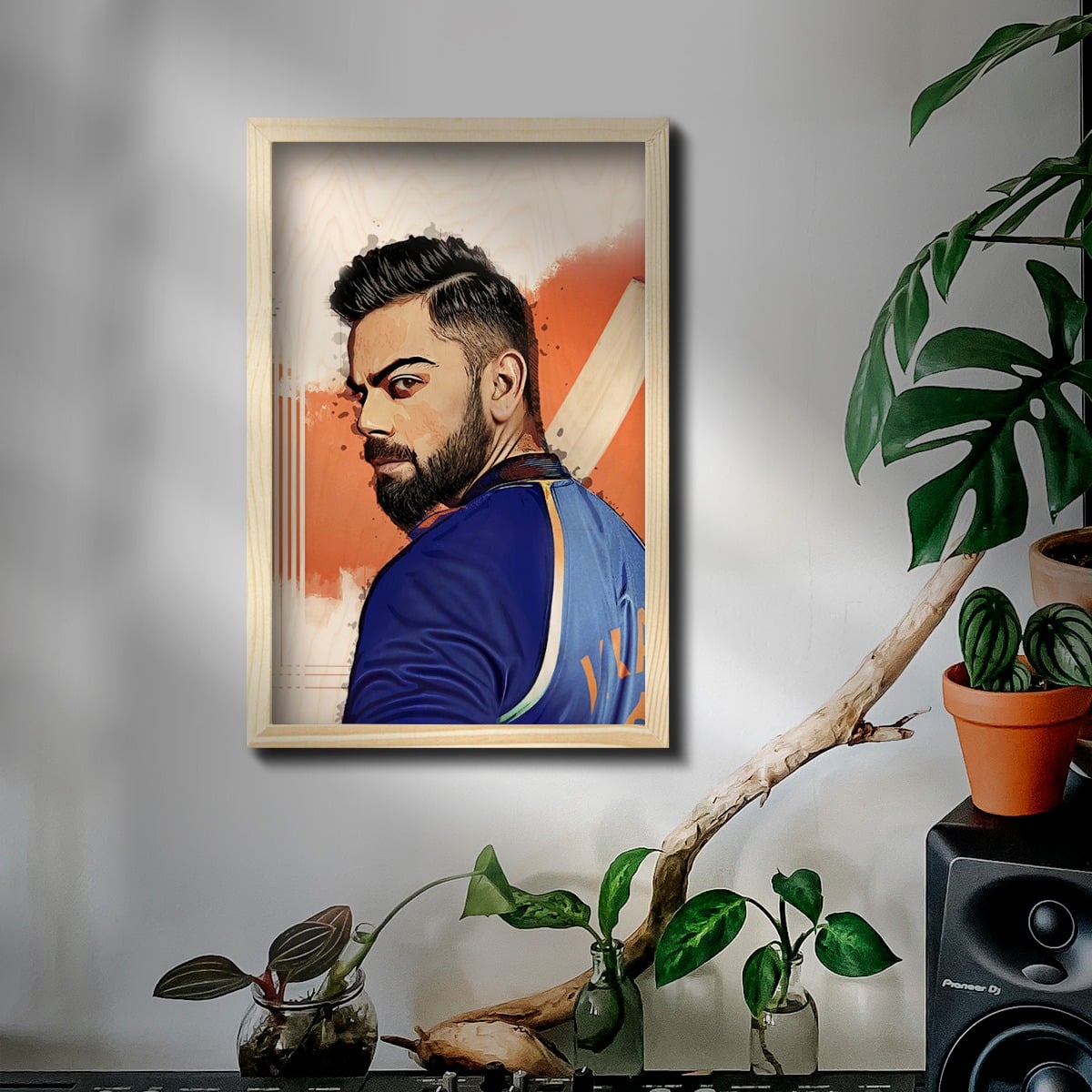 Virat Kohli Wood Print With Frame