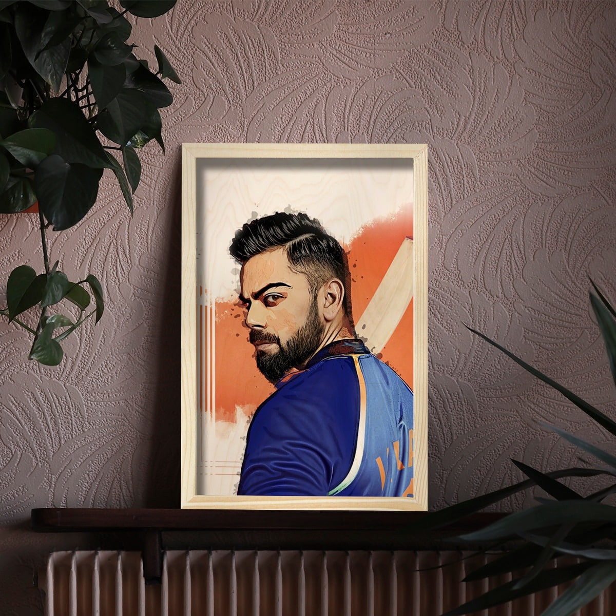 Virat Kohli Wood Print With Frame