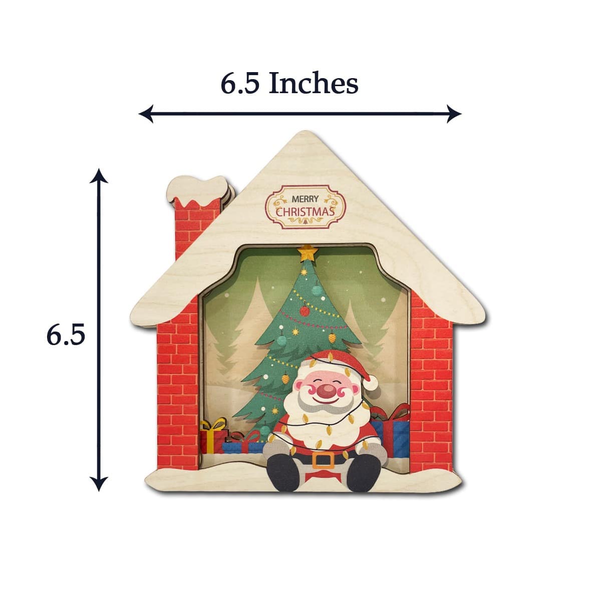 Wooden Merry Christmas Party Decor with Lights