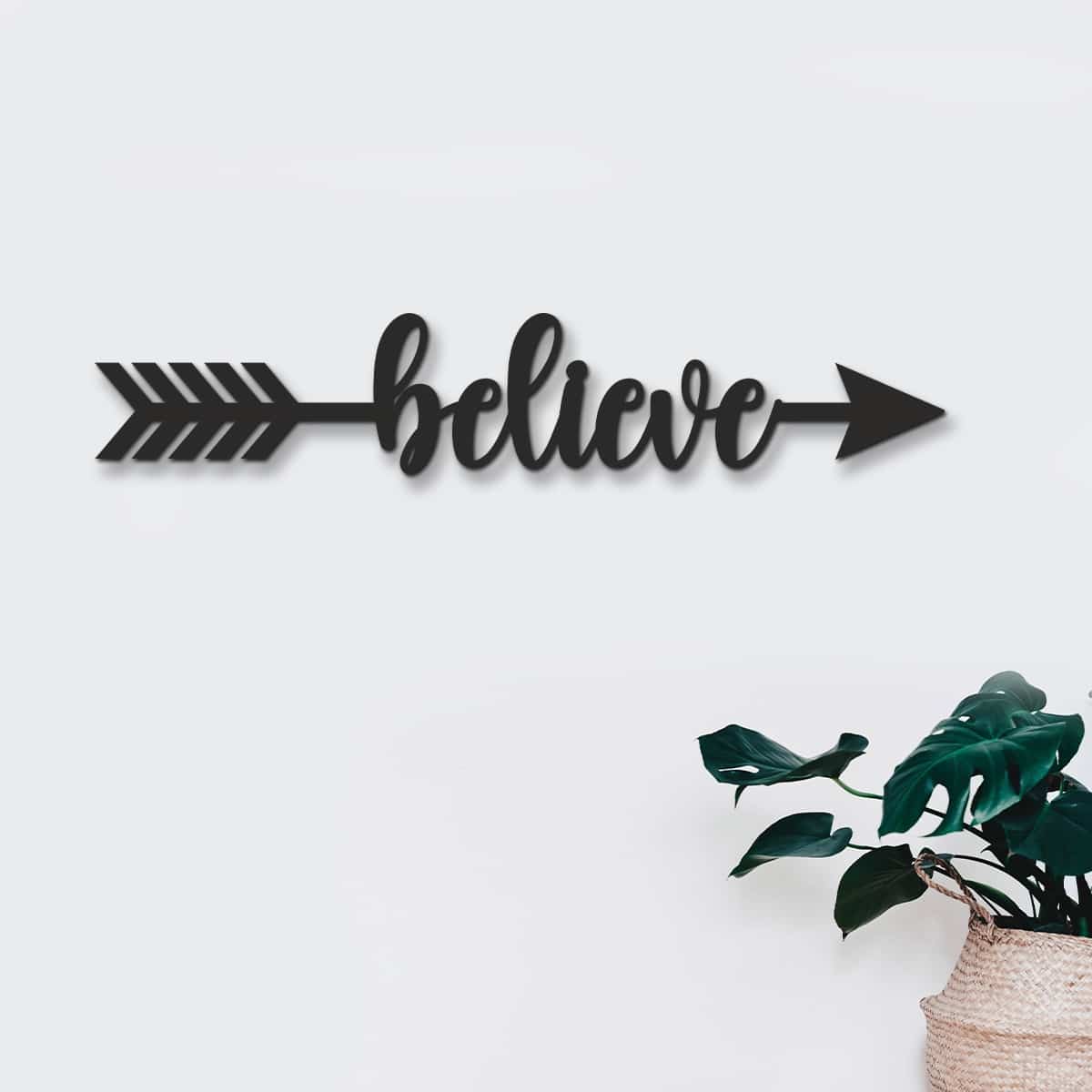 Wooden Arrow Sign | Believe