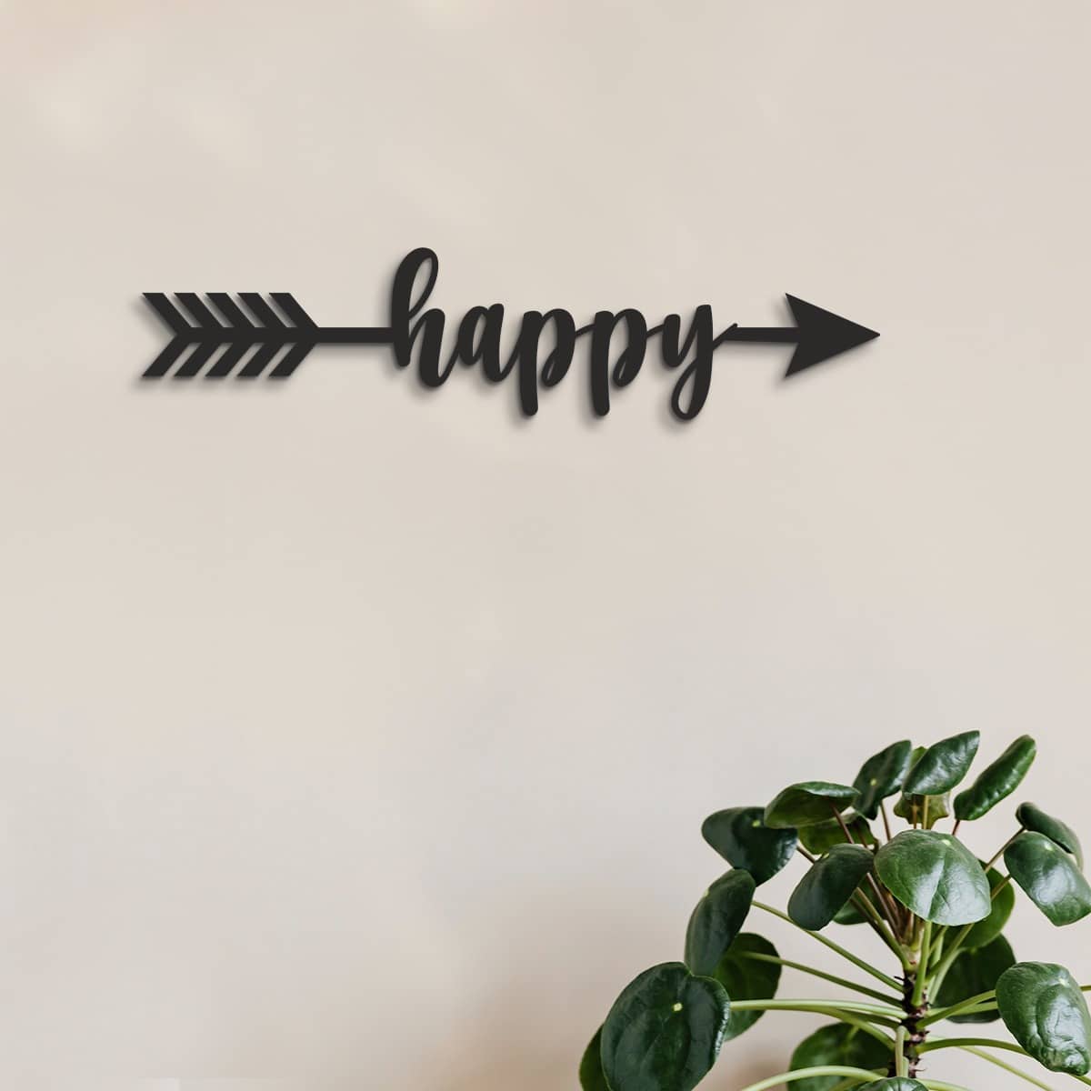 Wooden Arrow Sign | Happy