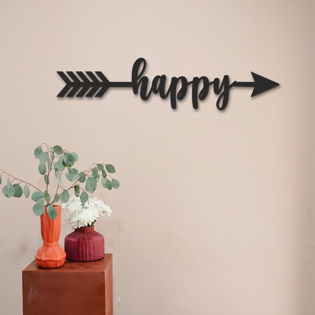 Wooden Arrow Sign | Happy