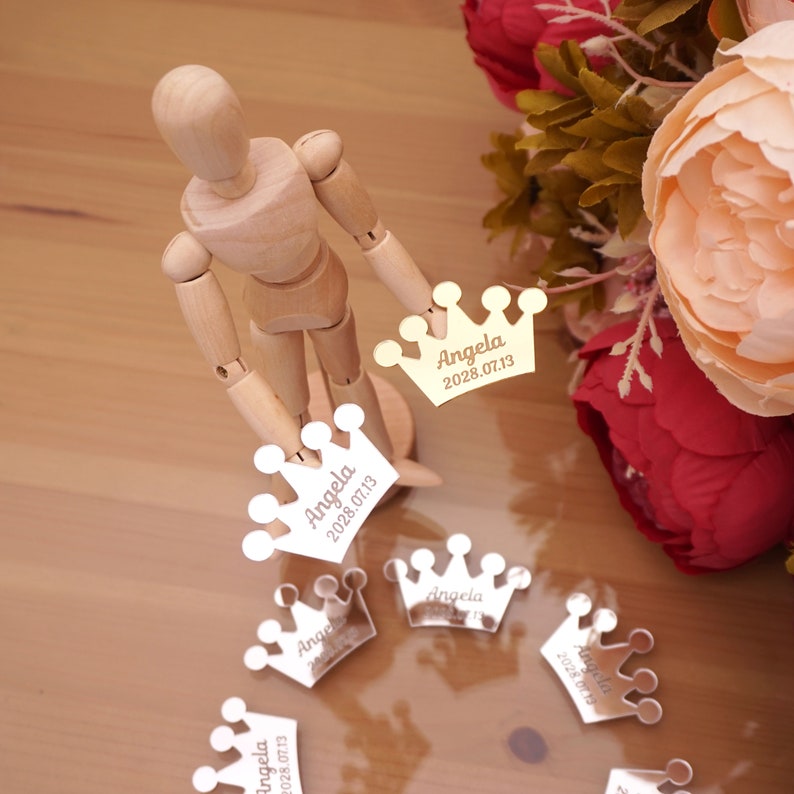 Mirror Crown Personalized Acrylic Name Tags