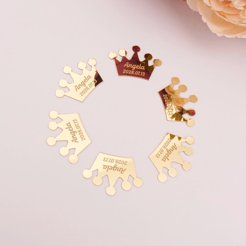 Mirror Crown Personalized Acrylic Name Tags