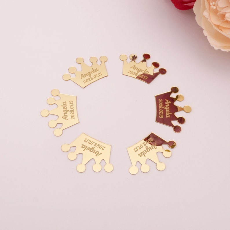 Mirror Crown Personalized Acrylic Name Tags