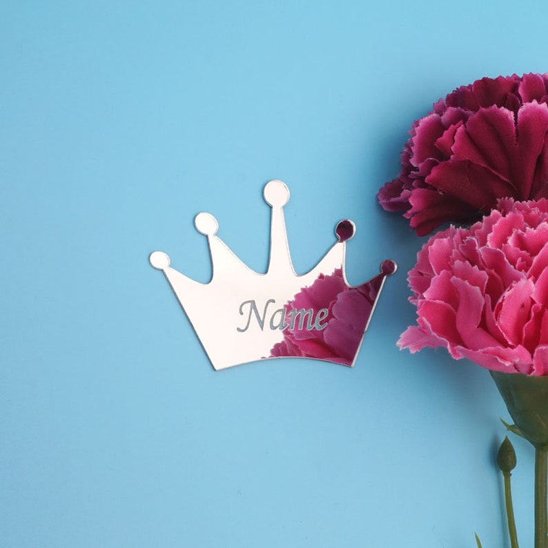 Custom Small Crown Acrylic Mirror Sticker