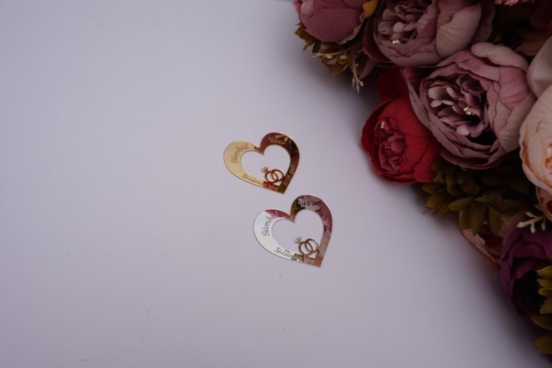 Custom Acrylic Mirror Heart Tag