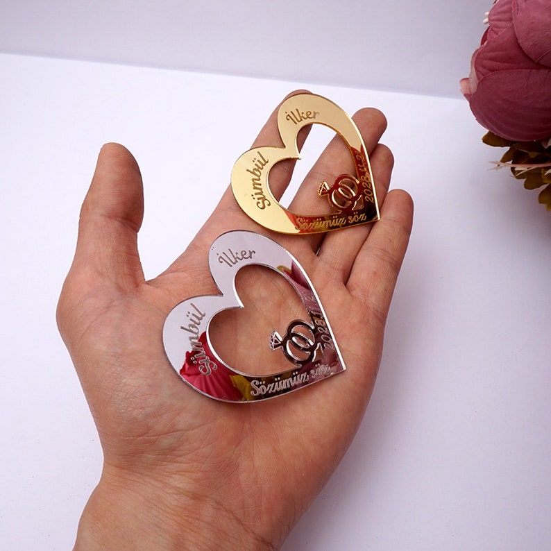 Custom Acrylic Mirror Heart Tag