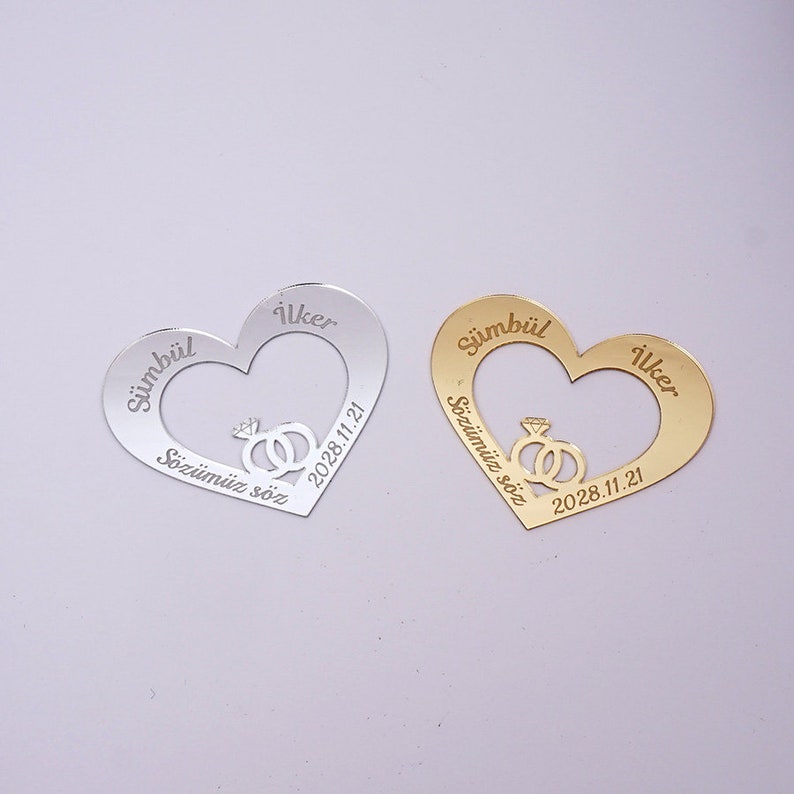 Custom Acrylic Mirror Heart Tag