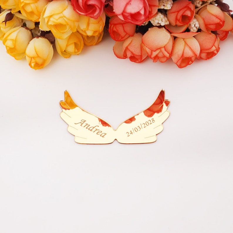 Custom Acrylic Mirror Angel Wings Stickers