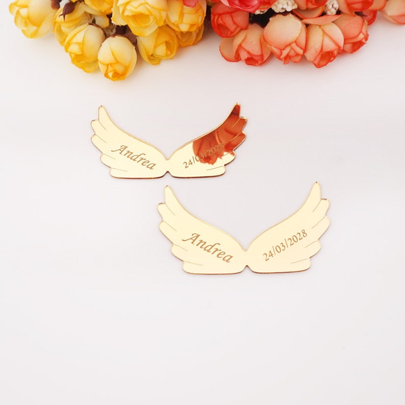 Custom Acrylic Mirror Angel Wings Stickers