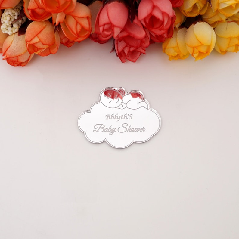 Personalized Acrylic Mirror Tags – Custom Baby Shower