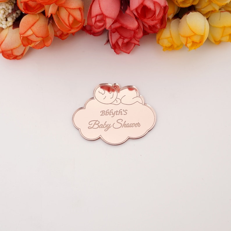 Personalized Acrylic Mirror Tags – Custom Baby Shower